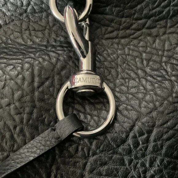 Vince Camuto Black Textured Shoulder Bag with Silver Hardware - Picture 4 of 6